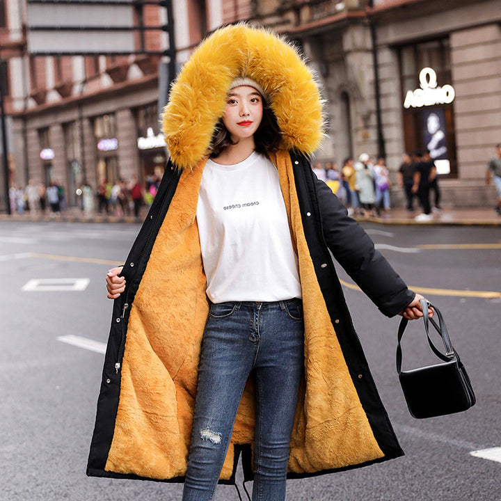 Large fur collar down padded