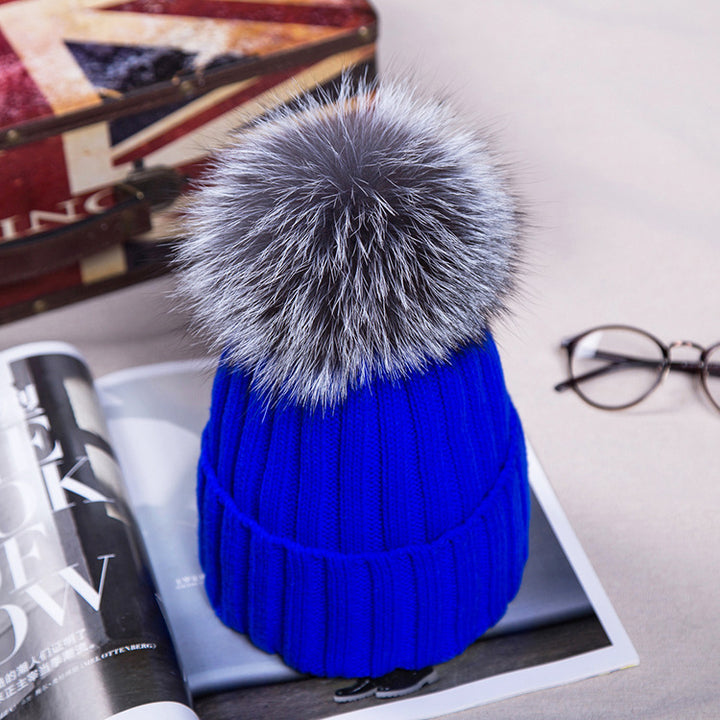 fur ball wool hat