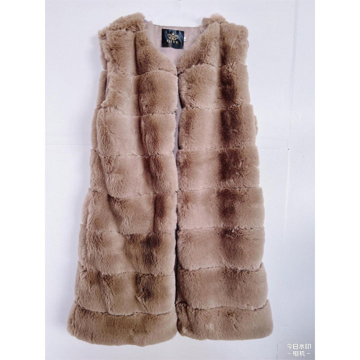 Fur Long Vest Cotton-padded Coat