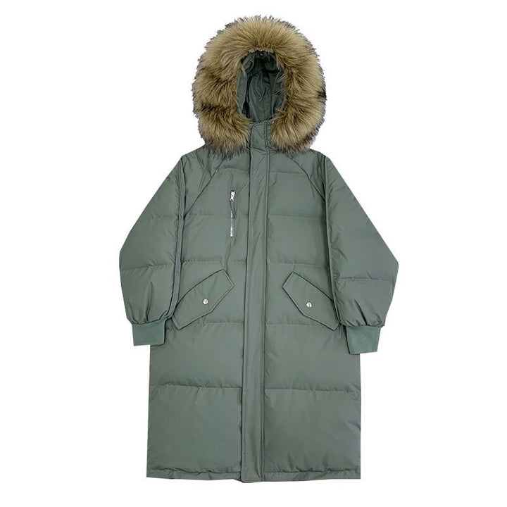 Ladies large fur collar cotton jacket