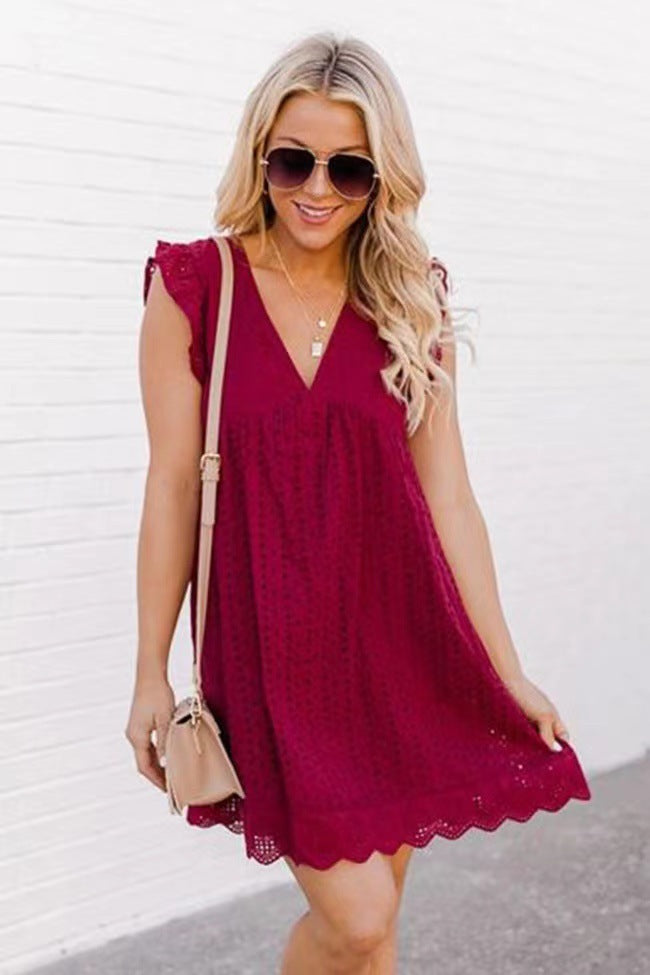 Lace Dresses With Pocket Summer Sleeveless