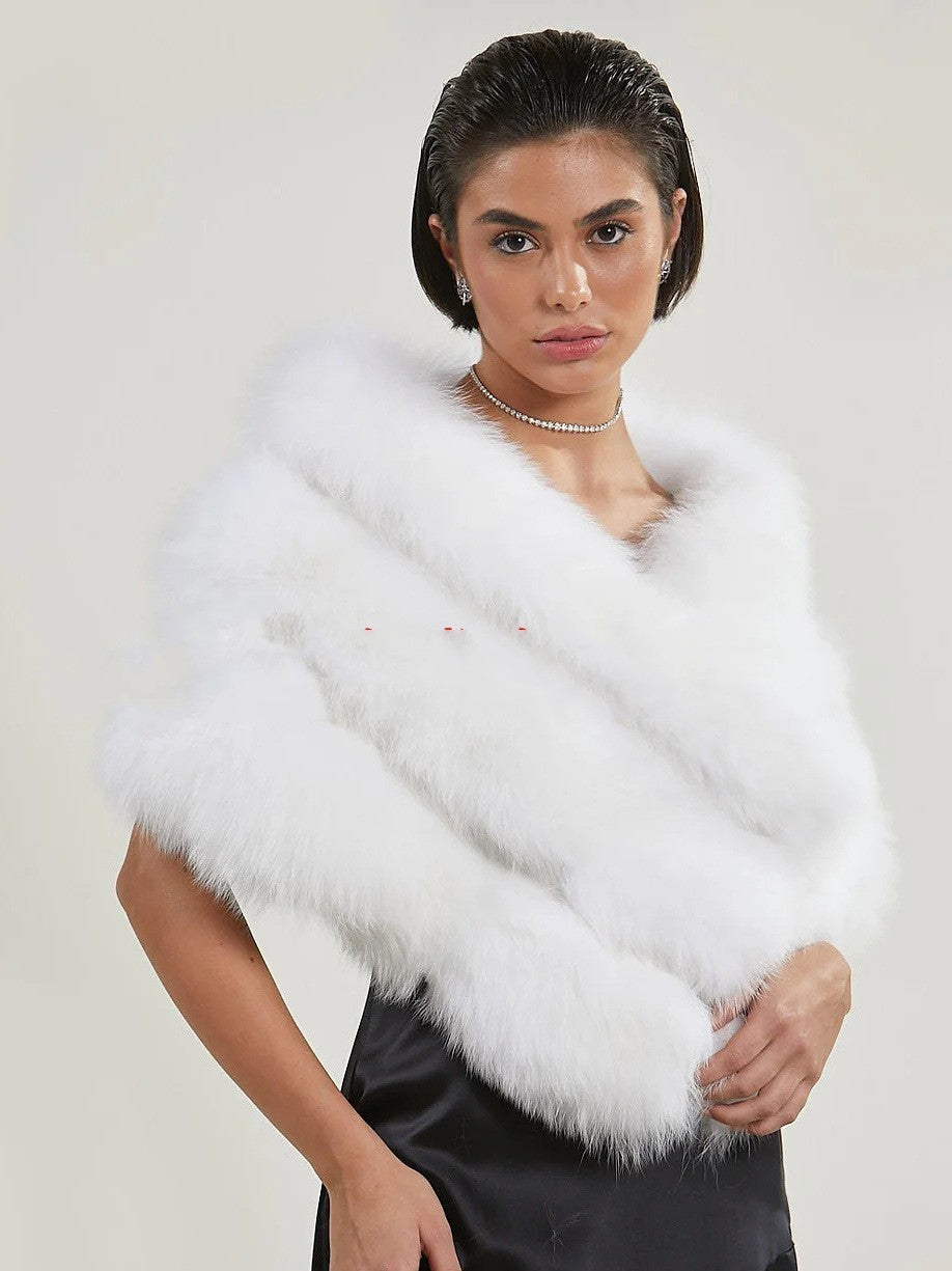 Warm Shawl Outerwear Decorative Fur