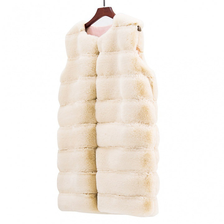 Fur Long Vest Cotton-padded Coat