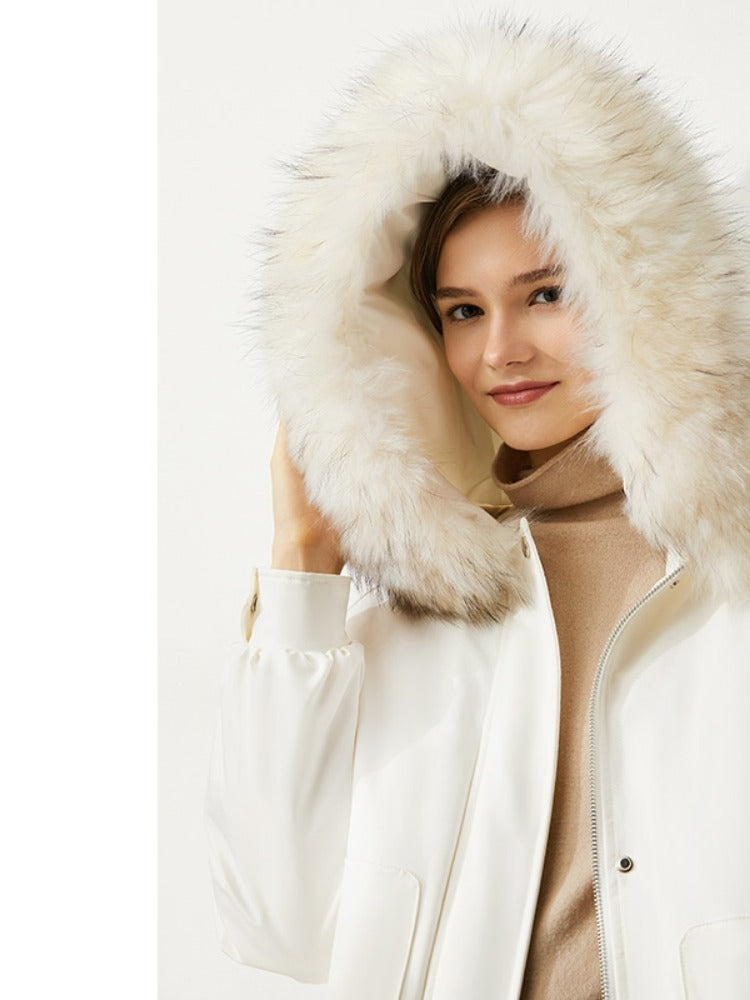 Warm Fur Collar Cropped Jacket