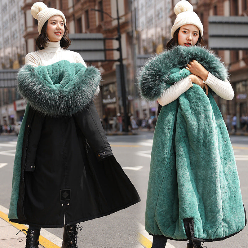 Large fur collar down padded