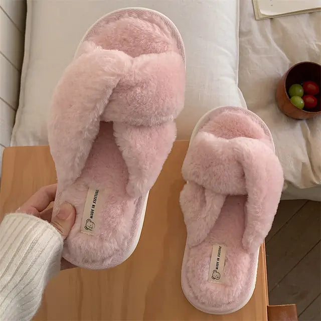 Heart Love  Fur Slippers