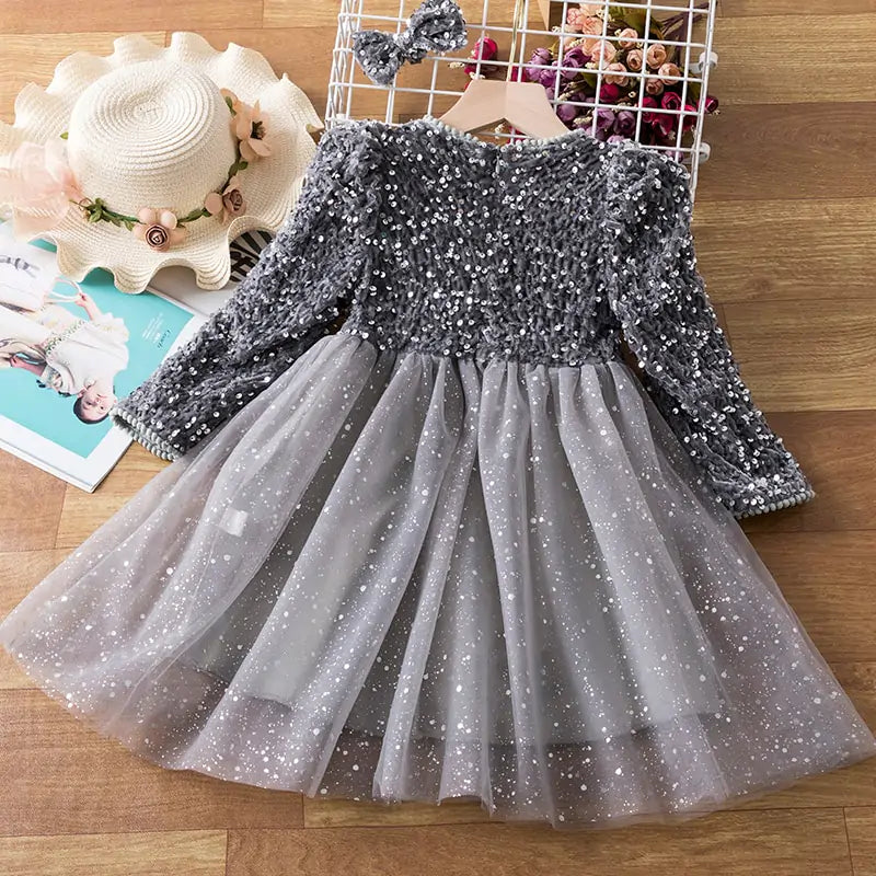 Spring Sequins Dress Kids