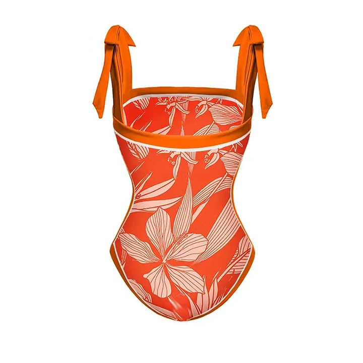 Orange Hibiscus Swimwear Set