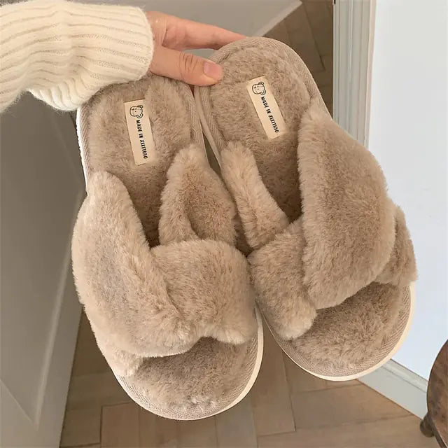 Heart Love  Fur Slippers