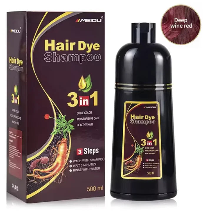 3-in-1 Natural Hair Dye Shampoo - Quick & Easy Gray Coverage, Cleanses & Nourishes