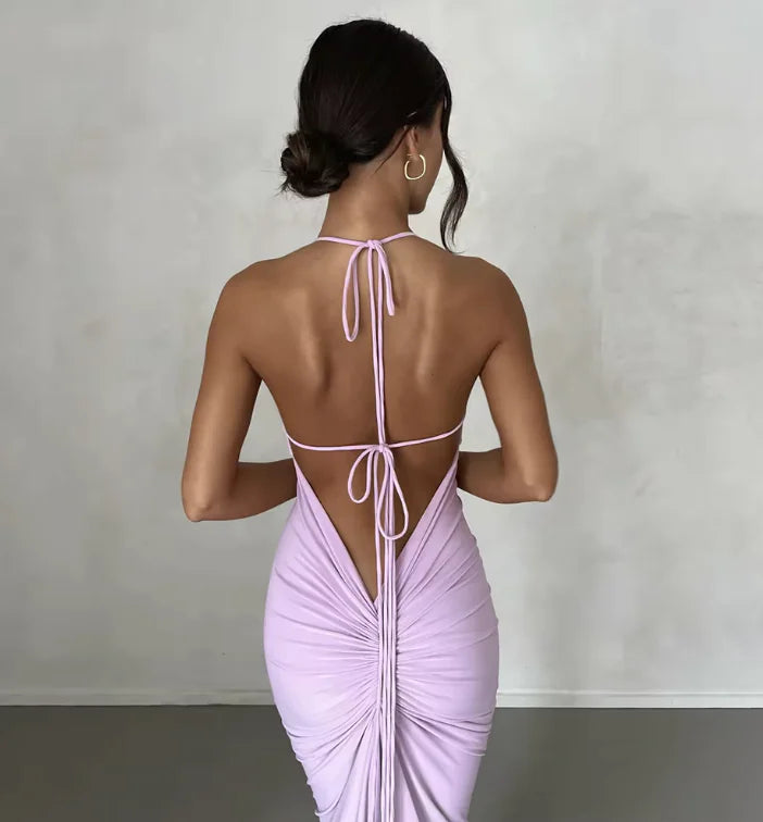 Elegant Backless Spaghetti Strap Maxi Dress