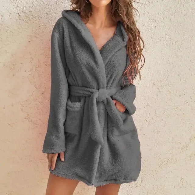 Hooded Fleece Bathrobe