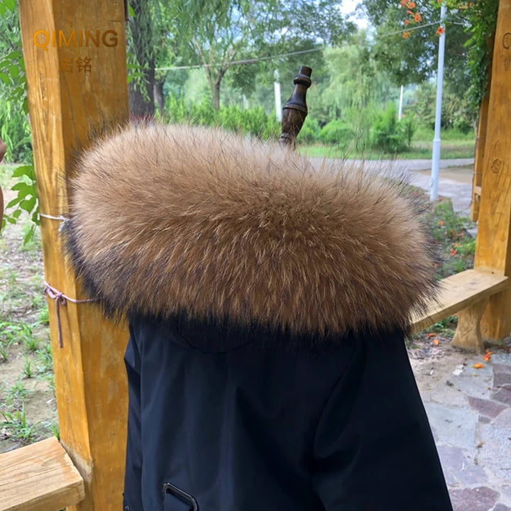 100% Real Fur Collar Women Raccoon