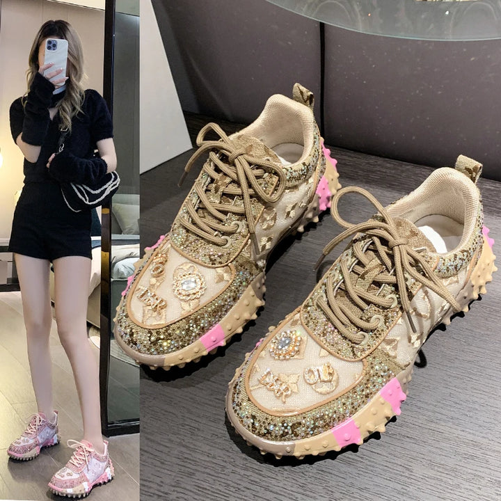 New Rhinestone Women Sneakser