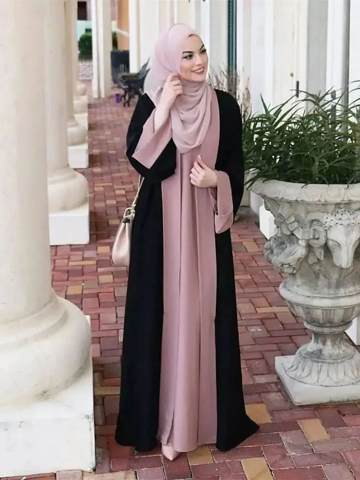 Abaya Luxury Splicing Fake Two Pieces