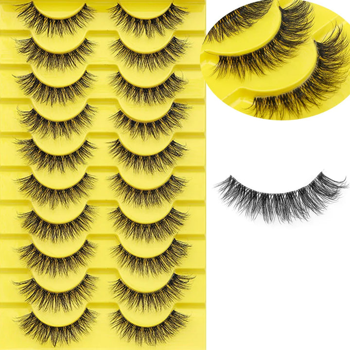 10 Pairs 3D Faux Mink Lashes Natural