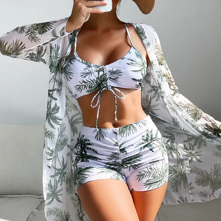 Female Swimwear Push Up For Beach Wear Three-Piece