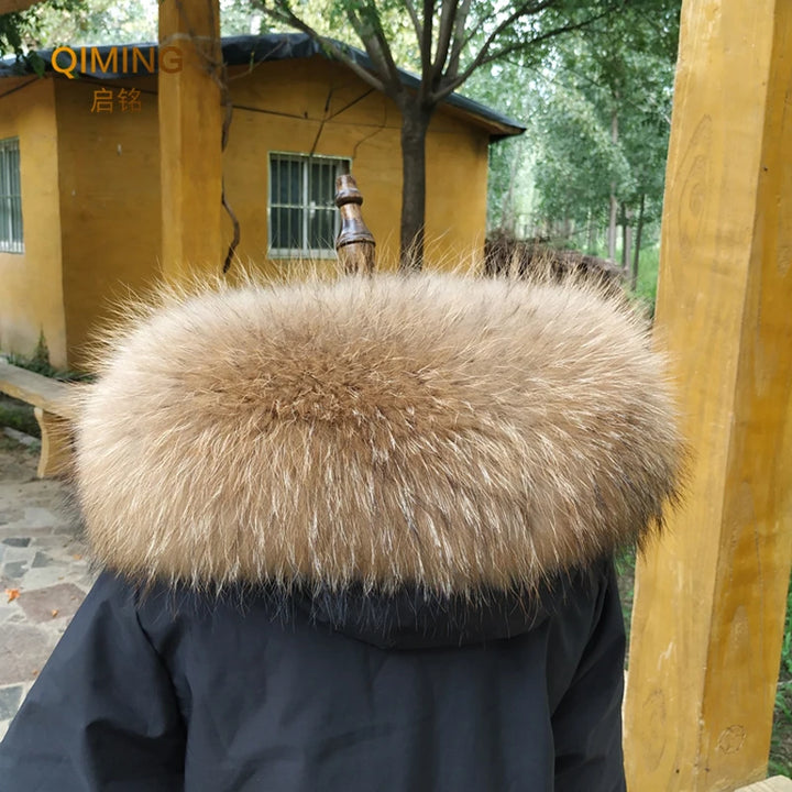 100% Real Fur Collar Women Raccoon