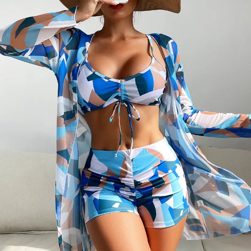 Female Swimwear Push Up For Beach Wear Three-Piece