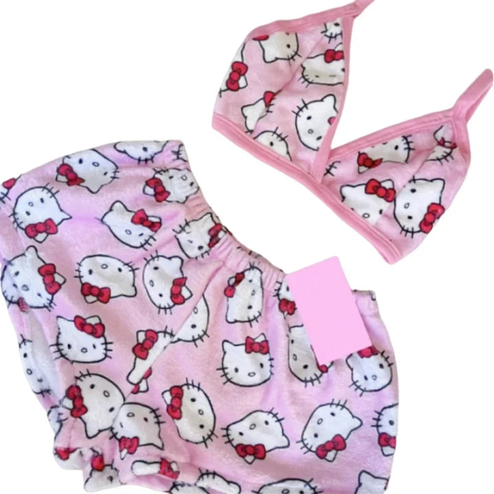 Hello Kitty Ladies Pajama Suits Cartoon  Two-Piece