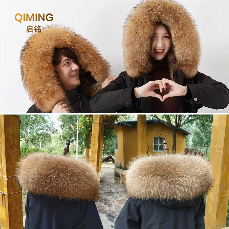 100% Real Fur Collar Women Raccoon