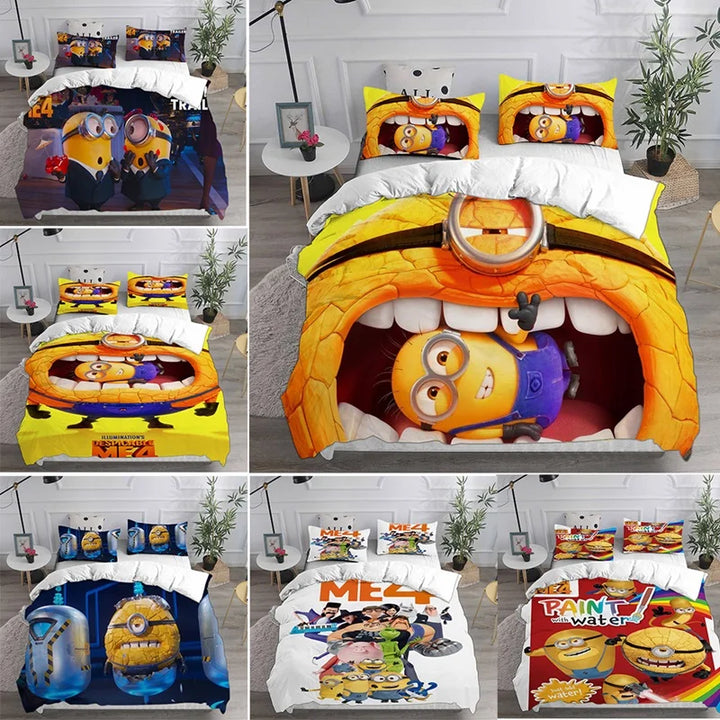 Despicable Me 4 Bedding Sets Comforter Quilt Bed Cover Duvet Cover Pillow Case 2-3 Pieces Sets Kids Adult Size