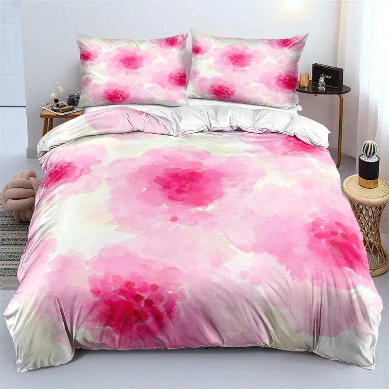 3D Design Flower Duvet Cover Sets King Queen Twin Size Floral Print Bedding Set Bedroom Decor Dark Gold Flowers for Girls Women