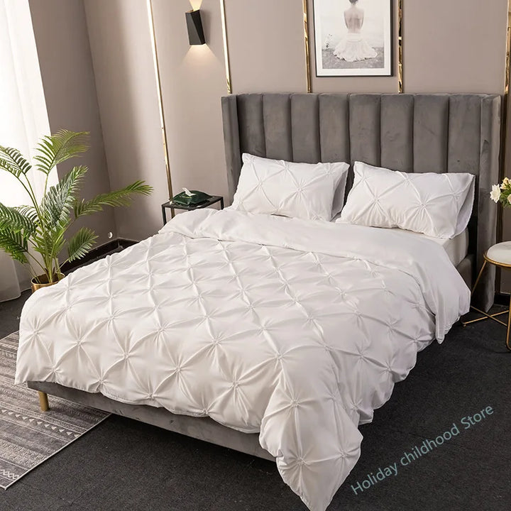 High Quality 3D Pinch Pleated Bedding Set