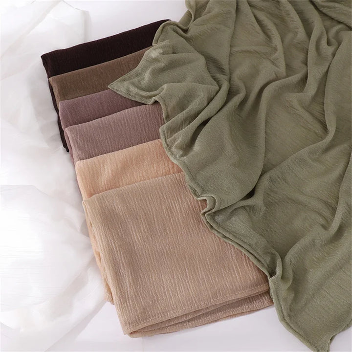 18 Colors Plain Soft Beathable Thin Polyester Hijabs