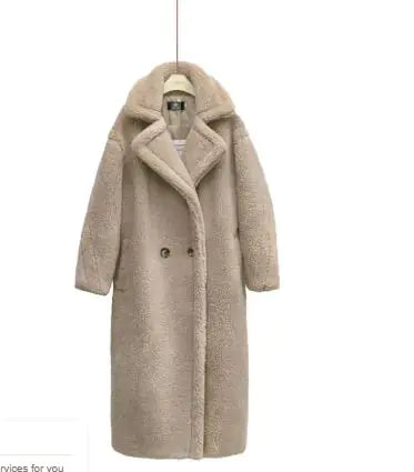 Long Winter Cashmere Lamb Winter Coat