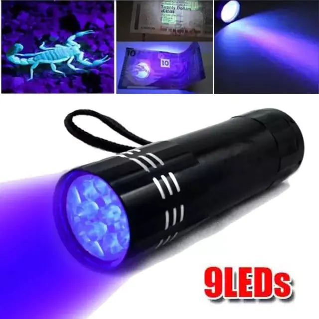 Purple White Dual Light Flashlight LED