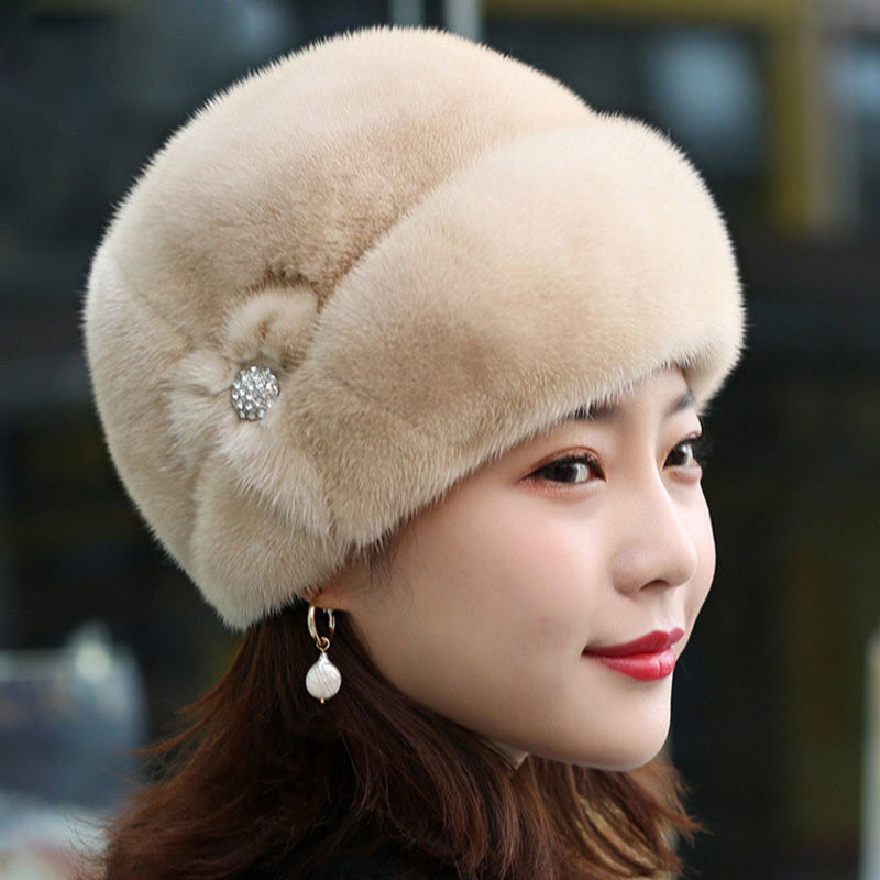 Women's Thick Warm Fur Straw Hat