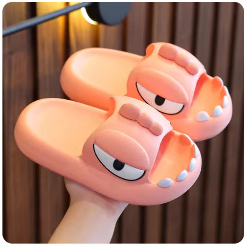 Cute Cartoon Monster Slippers – Non-Slip Platform Slides for Kids & Adults"