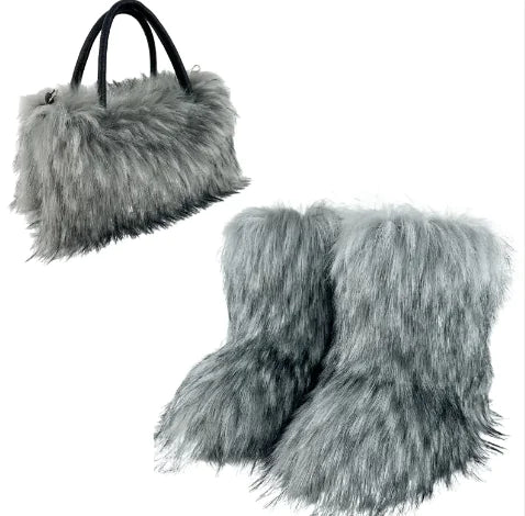 High-texture Raccoon Fur Handbag