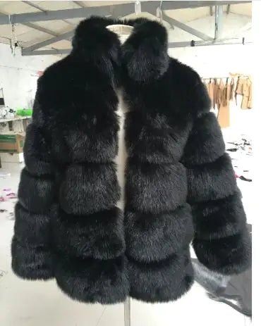 Faux Fox fur coat