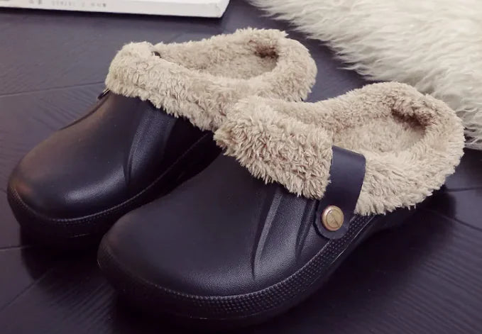 Waterproof cotton slippers women winter platform