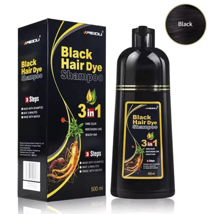 3-in-1 Natural Hair Dye Shampoo - Quick & Easy Gray Coverage, Cleanses & Nourishes