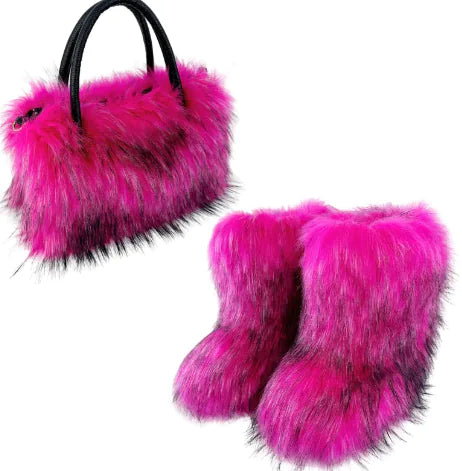 High-texture Raccoon Fur Handbag